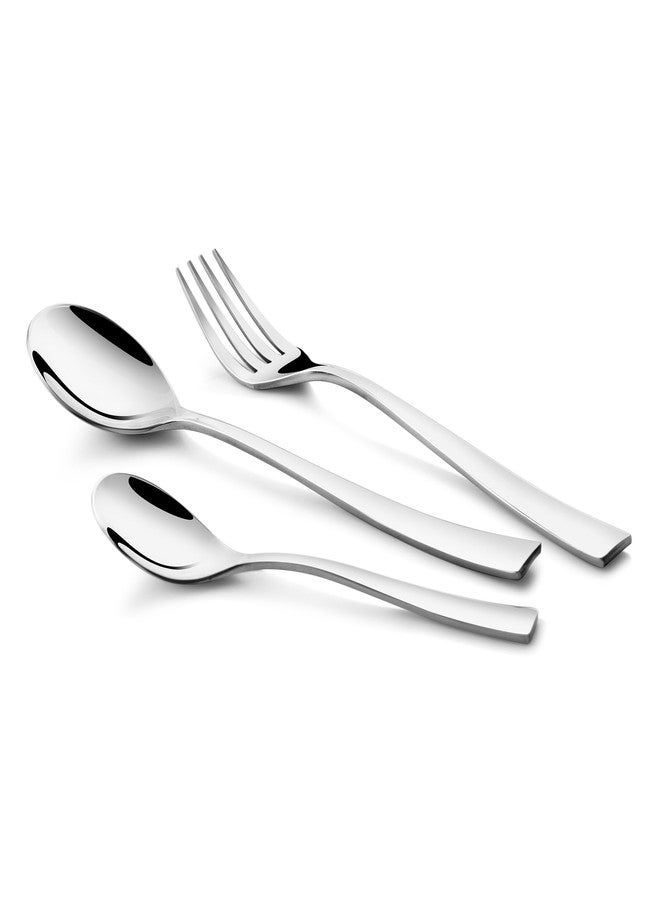 FnS Slim Line Stainless Steel Cutlery Set with Leatherette Box - 18 Pcs Set (6 Dinner Spoons, 6 Dinner Forks, 6 Teaspoons) - Image 2